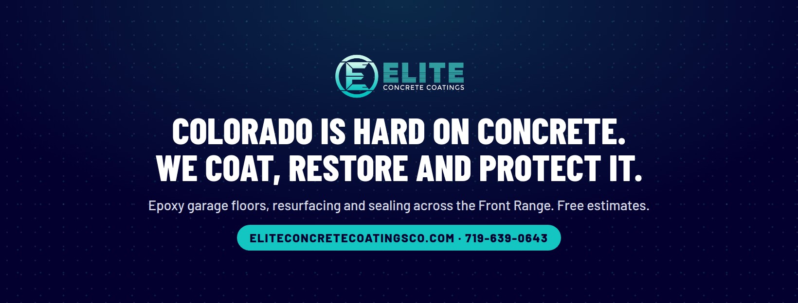 Facebook cover: Colorado is hard on concrete. We coat, restore and protect it.